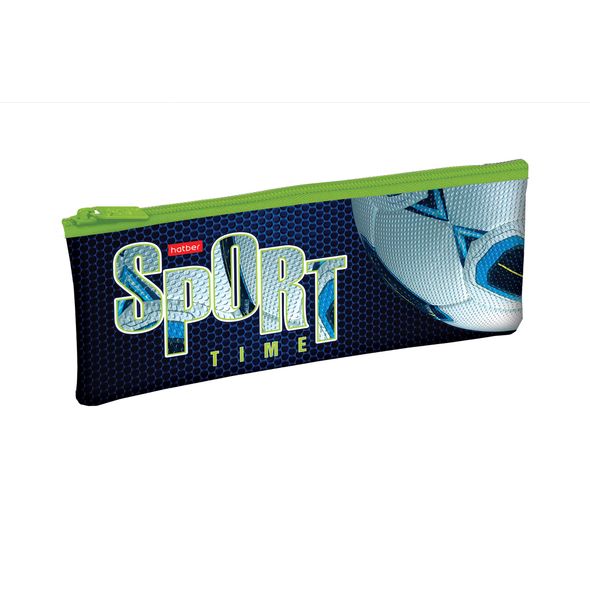 Пенал Hatber 195х75 мм на молнии мягкий -Sport time- , 